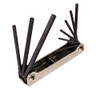 Hex Key Set, Folding, Imperial, 9 -Piece, 0.078 to 1/4 in Hex, Fold-Up, 2-11/16 to 3-13/16 in L Keys,  4-3/8 in L-Handle, Heat-Treated Alloy Steel