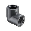 Elbow, 1/2 in, FNPT End, SCH 80, Molded, Chlorinated PVC, 210 deg F, Gray , 90 deg Elbow