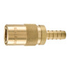 PARKER Hydraulic Moldmate Series Quick Coupling, 3/8 in, Female x Hose Barb End, 0.88 in Hex, 200 psi, -20 to 400 deg F, Brass