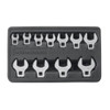 Crowfoot Wrench Set, Polished Chrome, Chromium Vanadium Steel, 11 -Piece, 3/8 in, 3/8 in Drive, Imperial