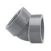 Elbow, 45 deg Elbow, 1-1/2 in, FNPT End, SCH 80, Injection-Molded, PVC, Gray , Domestic