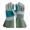 General Purpose Gloves, Double Palm, Large, Cowhide Leather Palm, Cowhide Leather, Gray,  Green,  Pink , Gunn Cut,  Full Finger,  Wing Thumb, Cotton