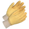 General Purpose Gloves, Industrial Grade, Coated Glove, Large, Latex Palm, Latex, White,  Yellow , Standard Finger,  Wing Thumb, Cotton Interlock Knit