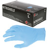 Disposable Gloves, Non-Sterile, Nitrile Palm, Nitrile, Blue , Textured, Ambidextrous, Food/Industrial Grade, X-Large, Unlined, Rolled Cuff, 9.92 in Lg