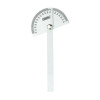 Angle Protractor, 0 to 180 deg, 6 in Lg, Stainless Steel, Round 