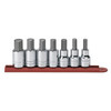 Driver Socket Bit Set, Professional, 1 Impact Rated, Imperial, 7 -Piece, 1/2 in Drive, 5/16 to 3/4 in Hex, ANSI, Alloy Steel with S2 Steel Bit