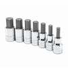 Driver Socket Bit Set, Professional, 1 Impact Rated, Imperial, 7 -Piece, 1/2 in Drive, 5/16 to 3/4 in Hex, ANSI, Alloy Steel with S2 Steel Bit
