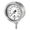 Mechanical Pressure Gauge, Dry, 2000 psi, 1/4 in MNPT, 2-1/2 in Dia Dial, +/-1%, 0.2 psi, Dial Display, -40 to 150 deg F, Stem Mount, 2-3/4 in dia,  1-1/4 in dp