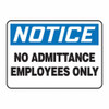 Accuform® MADM808VP Notice Sign, NOTICE, 10 in H x 14 in W, Black on White Sign/White on Blue Header, Plastic, Surface Mount