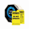 Accuform® TAR152 Tags By-The-Roll™ Caution Tag, 6-1/4 in H x 3 in W, Black on Yellow, 3/8 in Hole, Cardstock