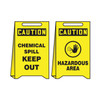 Accuform® PFE430 Fold-Ups® Reversible Floor Sign, CAUTION, Symbol/Text, Plastic, 20 in H x 12 in W, English