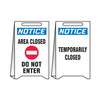 Accuform® PFE452 Fold-Ups® Reversible Floor Sign, NOTICE, Text, Plastic, 20 in H x 12 in W