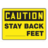 Accuform® MADM624VP Safety Sign, CAUTION, 10 in H x 14 in W, Plastic, Fastened Mount