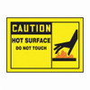Accuform® LEQM647XVE Flexible Caution Safety Label, 5 in L x 3-1/2 in W, CAUTION HOT SURFACE DO NOT TOUCH Legend, Black/Red/Yellow, Adhesive Dura-Vinyl™, 1 per Pack Labels
