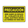 DEBE HABER UN ESPACIO DE 1 M DELANTE DE ESTE PANEL ELECTRICO SEGUN LAS NORMAS DE OSHA-NEC