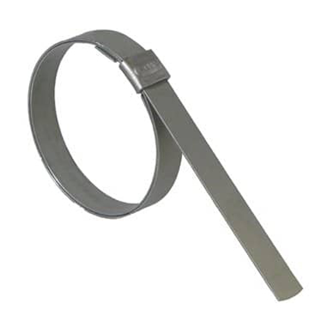Hose Clamp, Vibration Resistant Lip Lock, 0.025 in Thk, 3/8 in Wd, 2550 deg F, 201 Stainless Steel