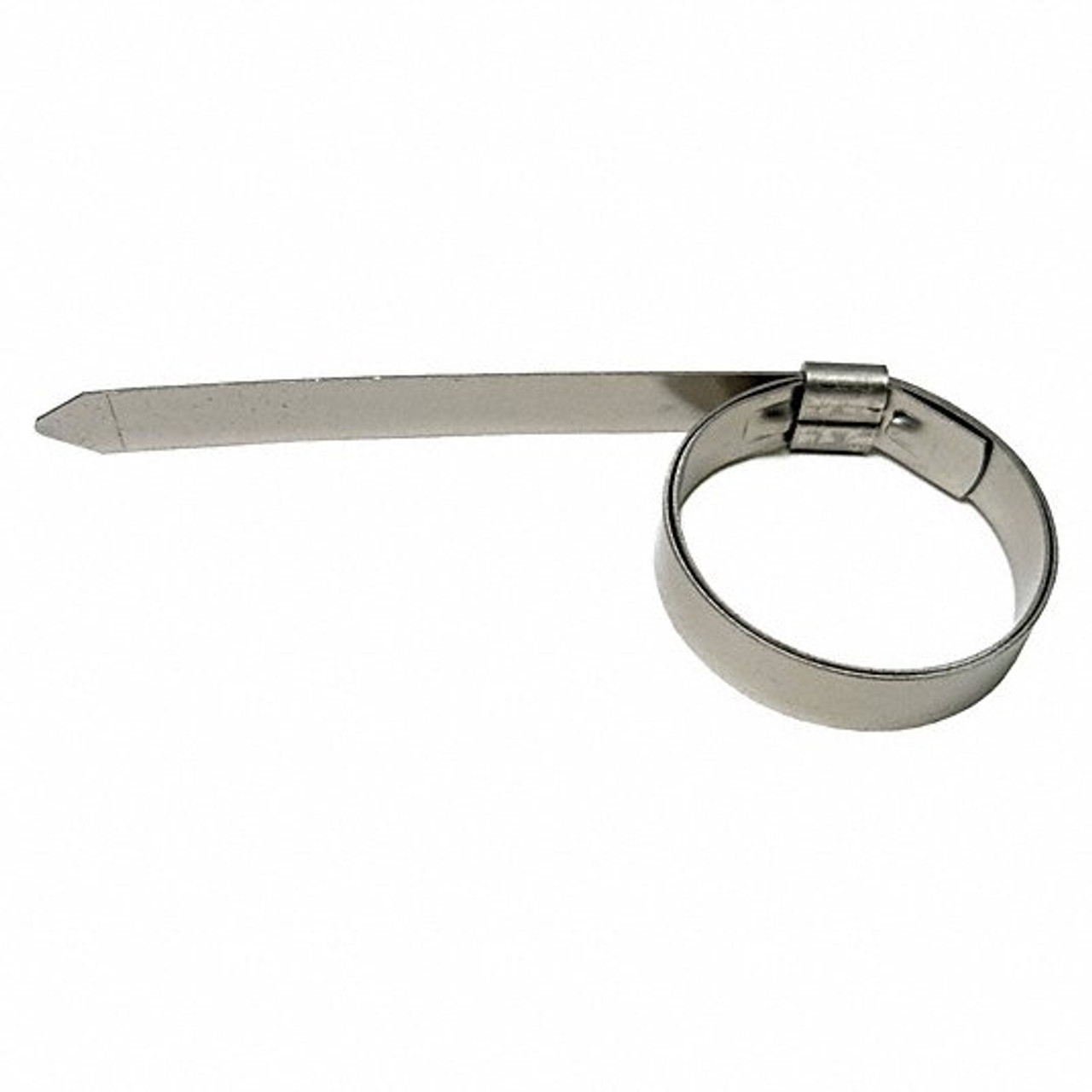 Hose Clamp, Vibration Resistant Lip Lock, 0.025 in Thk, 3/8 in Wd, 2550 deg F, 201 Stainless Steel