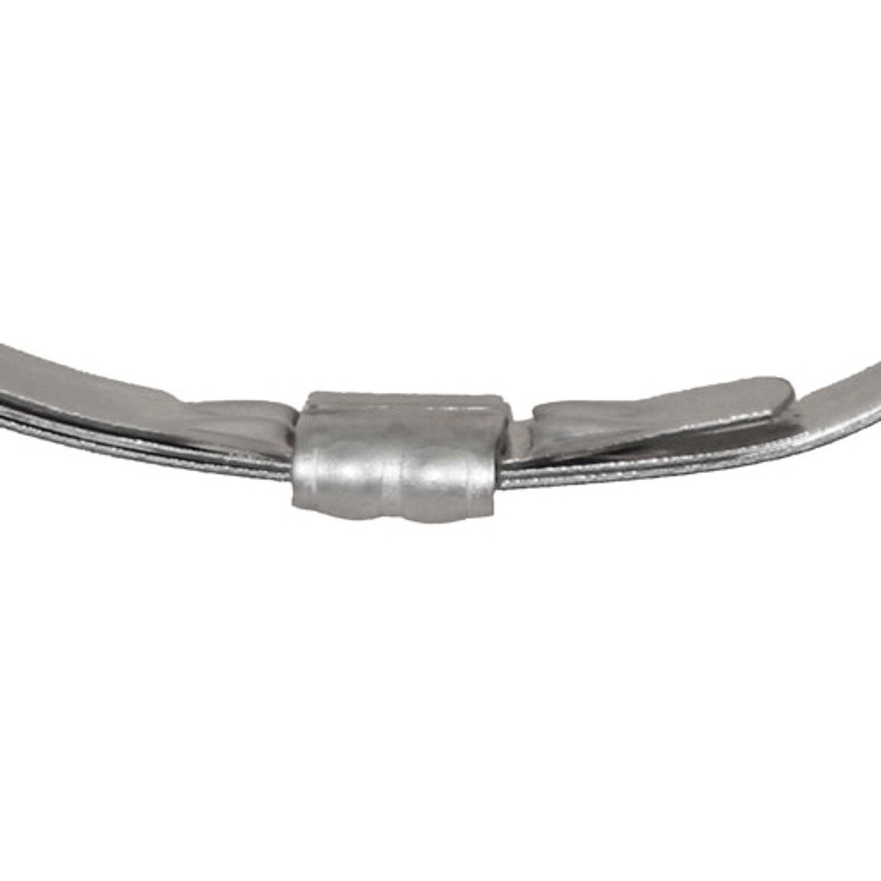 Hose Clamp, Vibration Resistant Lip Lock, 0.025 in Thk, 3/8 in Wd, 2550 deg F, 201 Stainless Steel