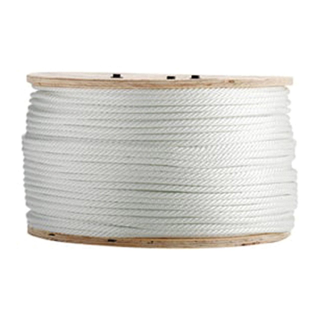 Rope, Solid Braided, 500 ft Lg, White, Nylon, Spool Rope, Solid Braided, 500 ft Lg, White, Nylon, Spool