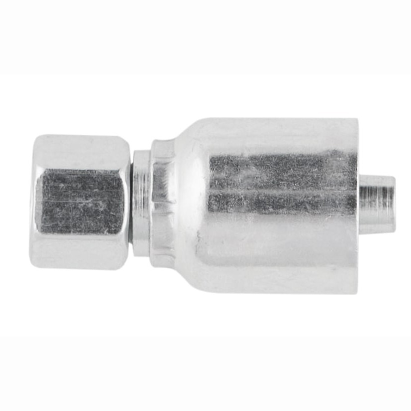 PARKER 43 Series Hydraulic Hose Fitting,Crimp Style, Straight,Female Metric L - Swivel x Crimp End,Steel,2.8 in lg