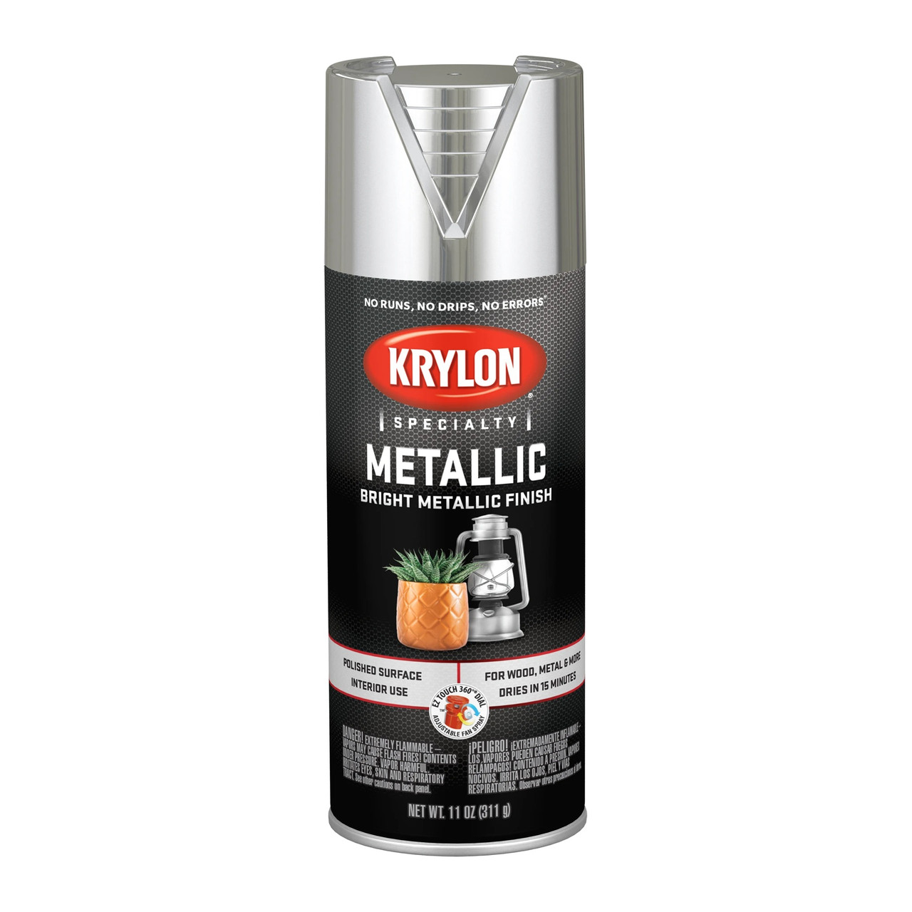 Metallic Spary Paint, 11 oz Container, Can, Liquid, <20-1/2 cSt at 40 deg C Kinematic, 20 to 25 sq-ft/can
