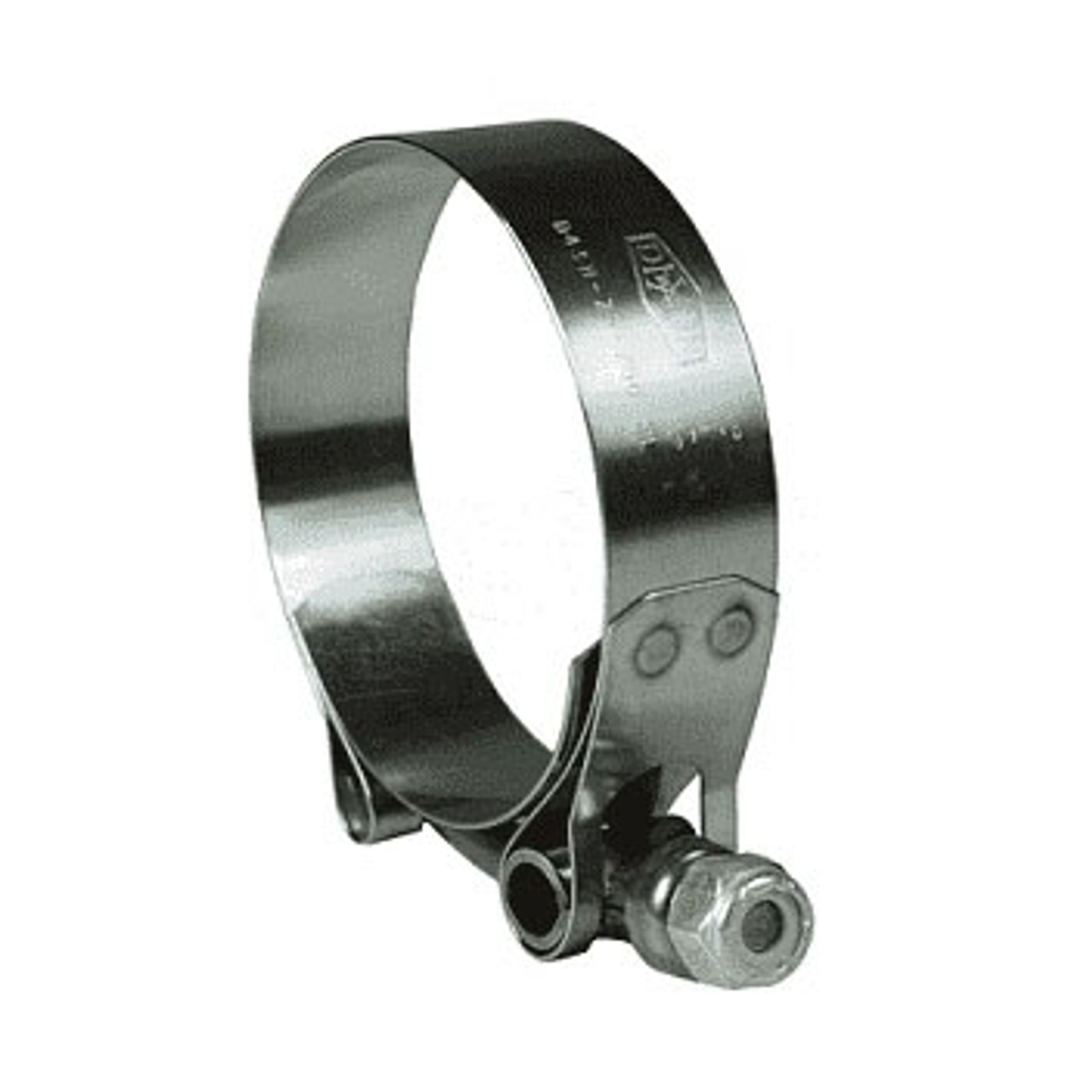 T-Bolt Clamp, 7/16 in, 7/16 in, 0.025 in Thk, 3/4 in Wd, Stainless Steel Band,  Stainless Steel Bolt