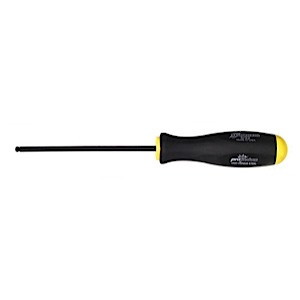 Screwdriver, Hex Shank, Carbon Steel Shank, Ergonomic, Thermoplastic,  Soft Rubber Handle, Black,  Yellow