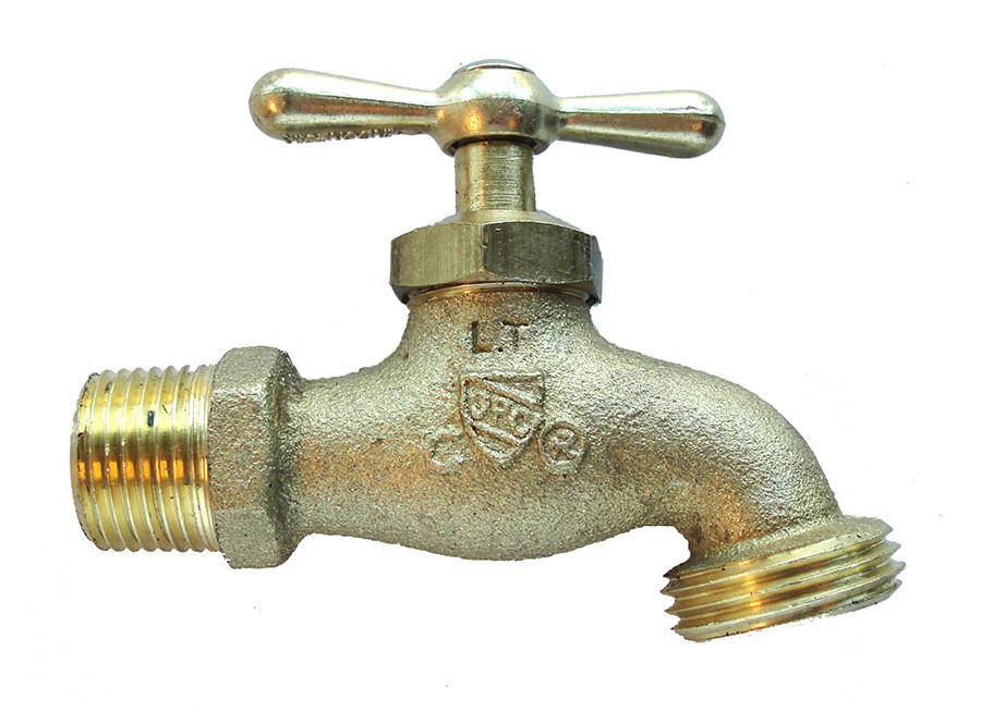 Hose Bib, Turn Ball Valve, MNPT x Hose Threaded End, 200 psi WOG, Brass Body, Import
