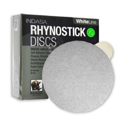 INDASA WhiteLine Self Adhesive Disc, 5 in Dia Disc, Aluminium Oxide Abrasive, Latex Paper Backing, D Backing