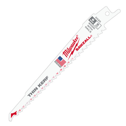 Reciprocating Saw Blade, Heavy Duty,  High Performance,  Tapered Back, 3/4 in Wd, 0.05 in Thk, Bright