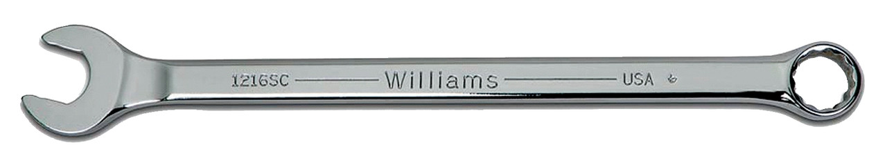 Combination Wrench, Longer Length, Alloy Steel, Satin Chrome Coated, Industrial Heavy Duty, Imperial, 1/2 to 2/3 in