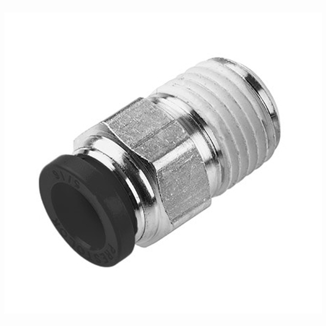 PARKER Prestolok PLP Connector, Connector, Push-to-Connect x MNPTF End, 300 psi, 0 to 200 deg F, Brass, Nickel Plated, Domestic PARKER Prestolok PLP Connector, Connector, Push-to-Connect x MNPTF End, 300 psi, 0 to 200 deg F, Brass, Nickel Plated, Domestic