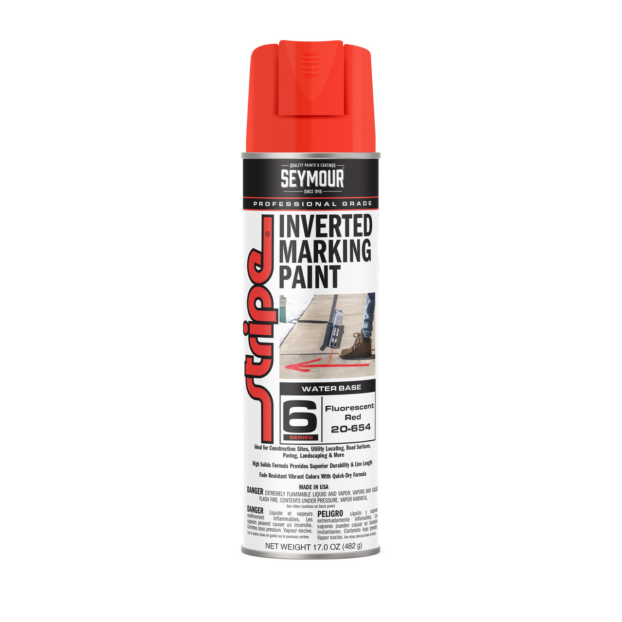 Marking Paint, Ground, 17 oz Container, Can, Aerosol, Upto 500 ft linear, 1 hr Curing, 50 to 90 deg F Marking Paint, Ground, 17 oz Container, Can, Aerosol, Upto 500 ft linear, 1 hr Curing, 50 to 90 deg F