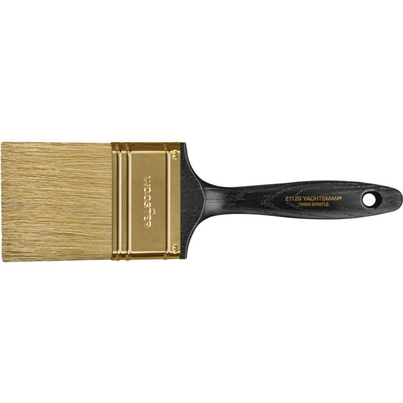 Paint Brush, Chisel, China Bristle Brush, Steel Ferrule, Varnish, Solid Plastic Handle