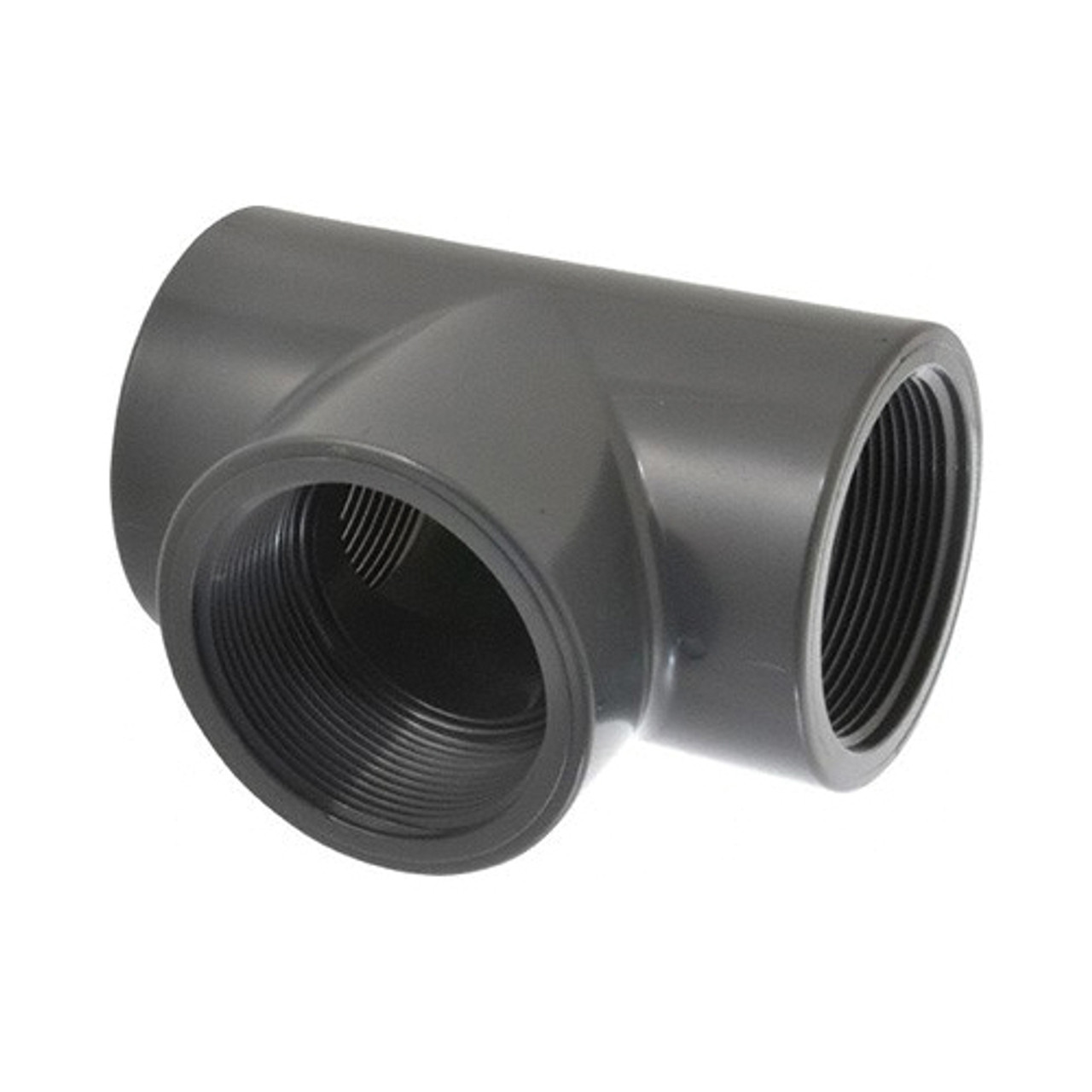 Tee, Tee, FNPT End, SCH 80/XH, 150 psi, Injection-Molded, PVC, Gray, 140 deg F, Domestic