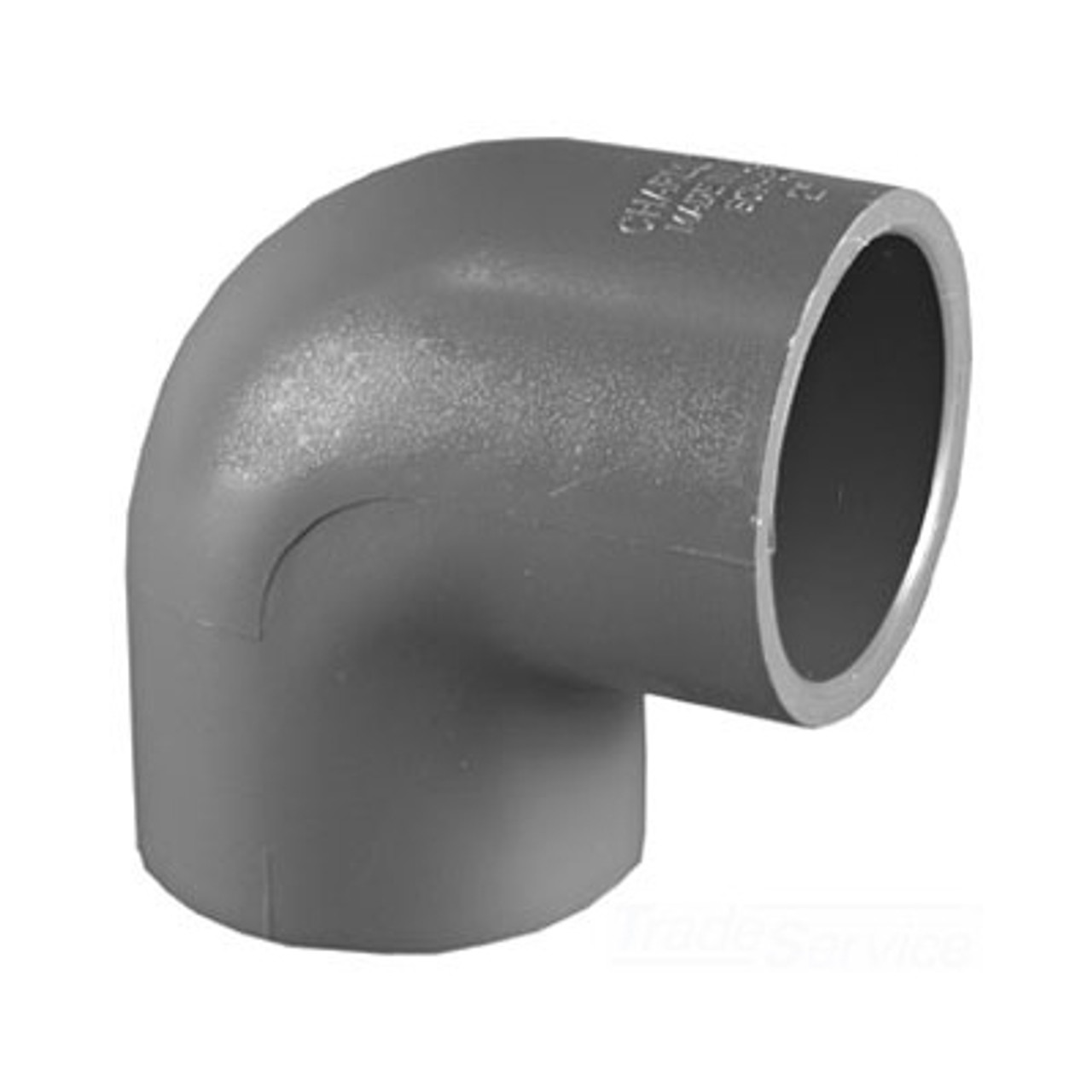 Elbow, 90 deg Elbow, Socket End, SCH 80, Injection-Molded, PVC, Gray, 140 deg F, Domestic