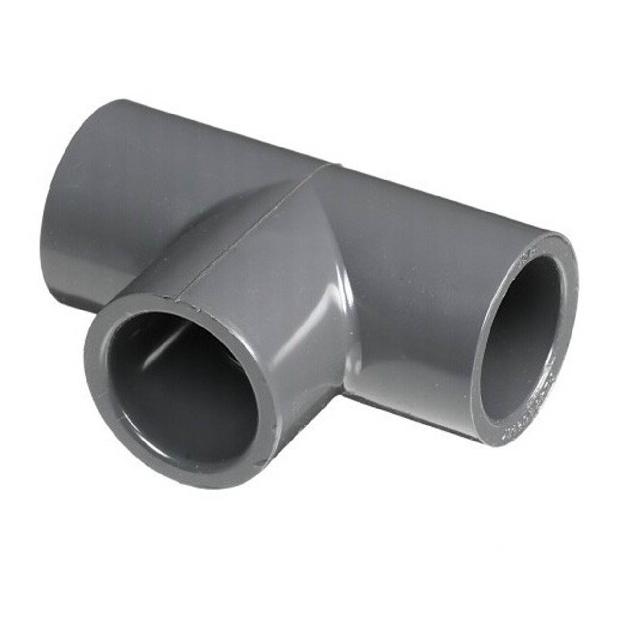 Tee, Tee, Socket End, SCH 80/XH, Injection-Molded, PVC, Gray, 140 deg F, Domestic
