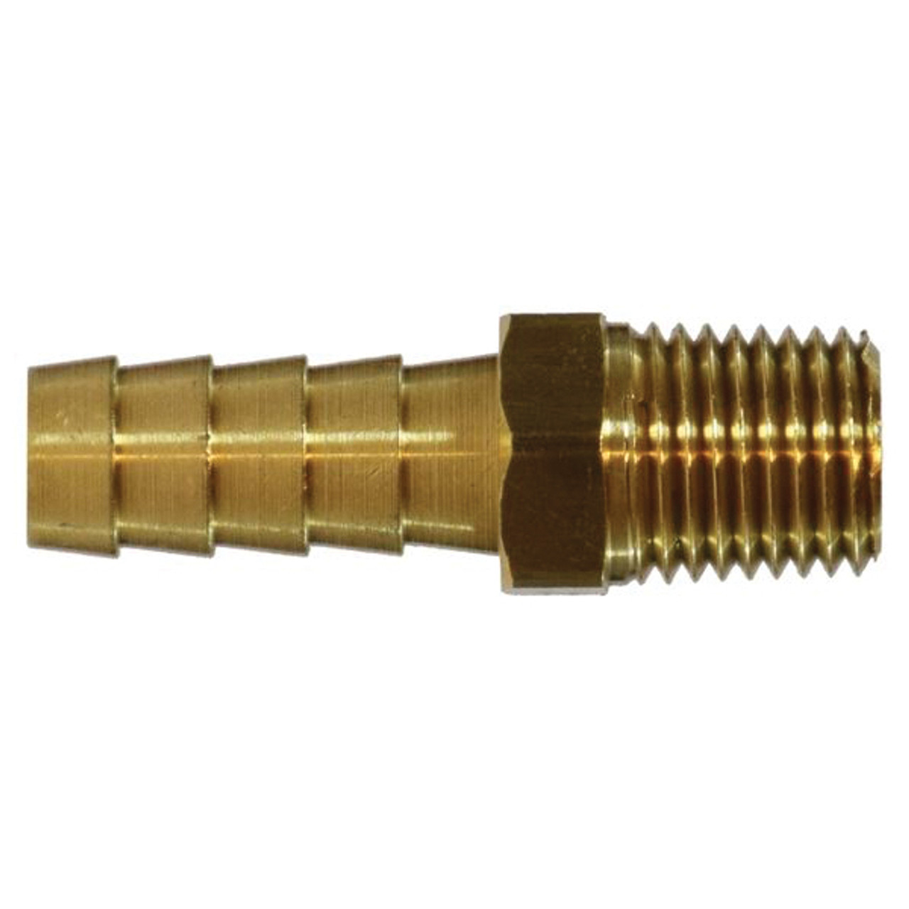 Hose Adapter, Rigid Straight, Adapter, Hose Barb x MNPTF End, 150 psi, -40 to 160 deg F, Brass, Import