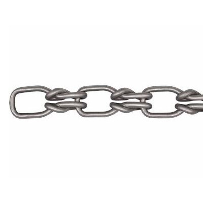 Lock Link Chain, Carbon Steel, Bright Zinc