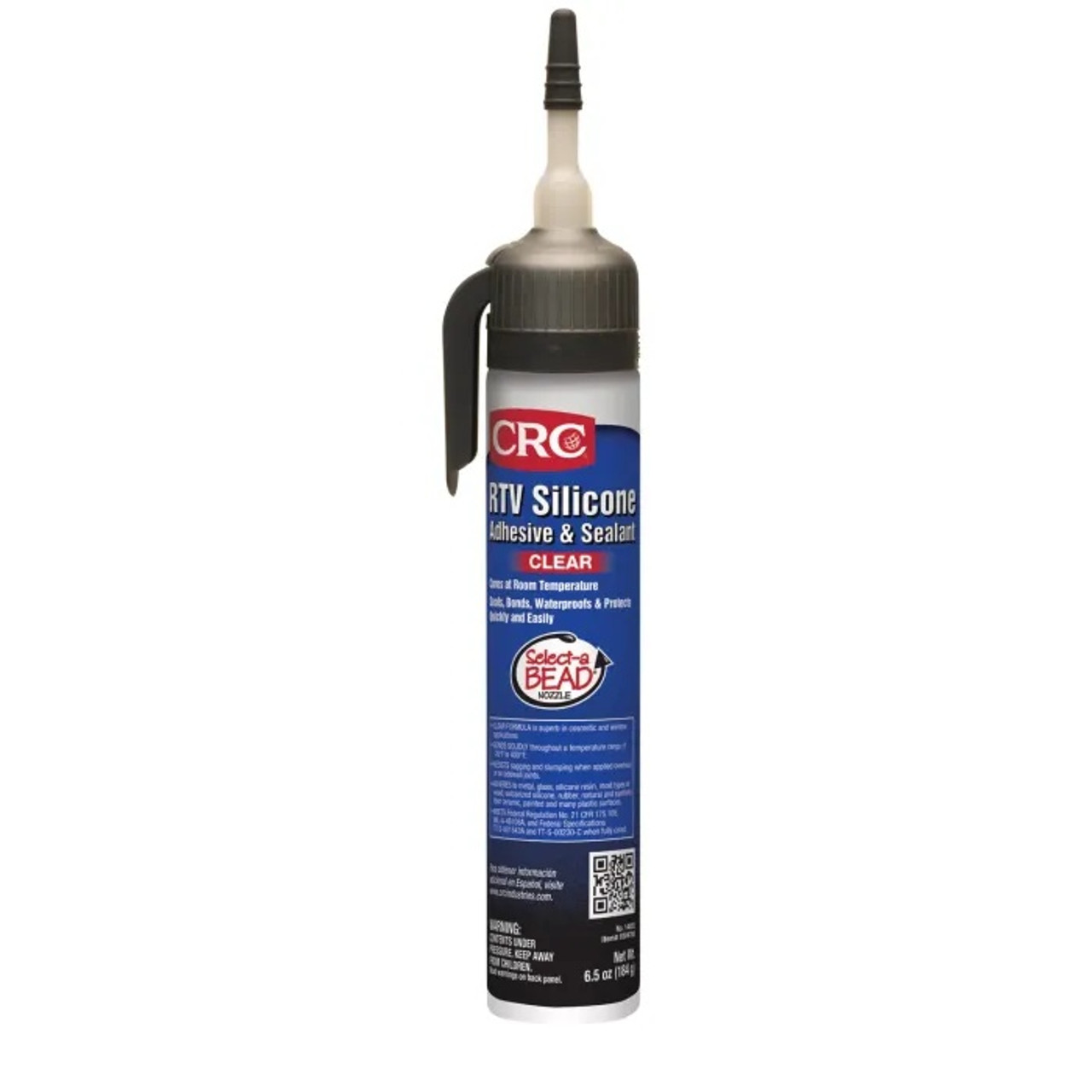 CRC Silicone Sealant, Adhesive, Pressurized Can, 8 oz Container, 8 oz, Paste, Acetic Acid, -45 to 204.4 deg C