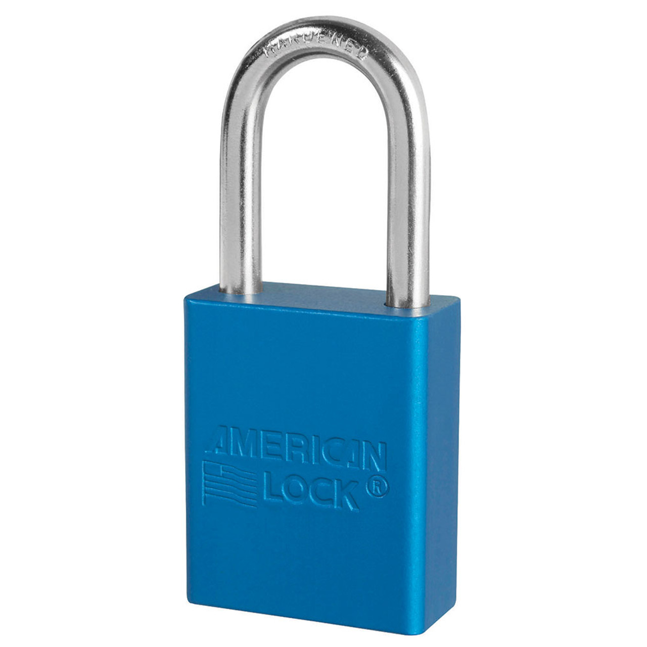 Safety Lockout Padlock, Different Key, Anodized Aluminum Body, 1/4 in Dia Shackle, 1-1/2 in Ht Shackle