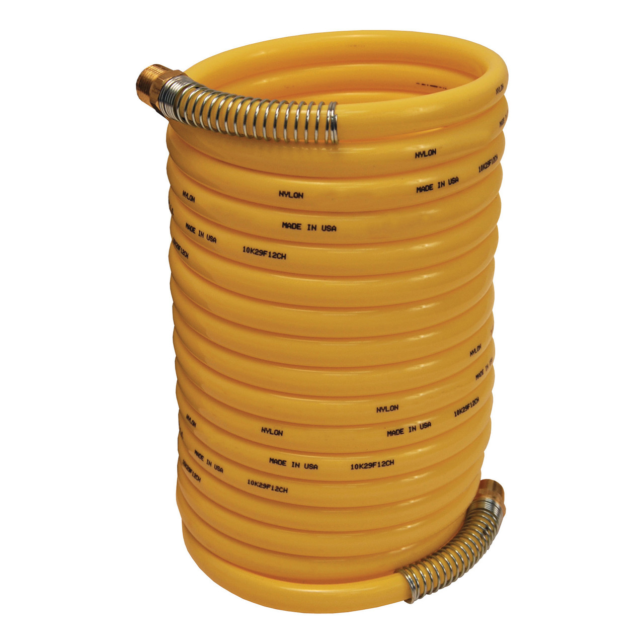 DIXON Air Hose, Nylon, MNPT End, Yellow, Coil-Chief Self-Storing