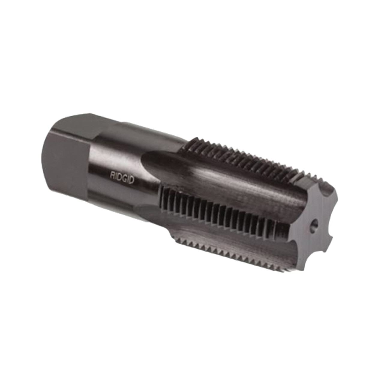 RIDGE Pipe Tap, Straight Flute, Imperial, Tapered Chamfer, 1-3/4 in Lg Thread, 4 -Flute, Right Hand Cut