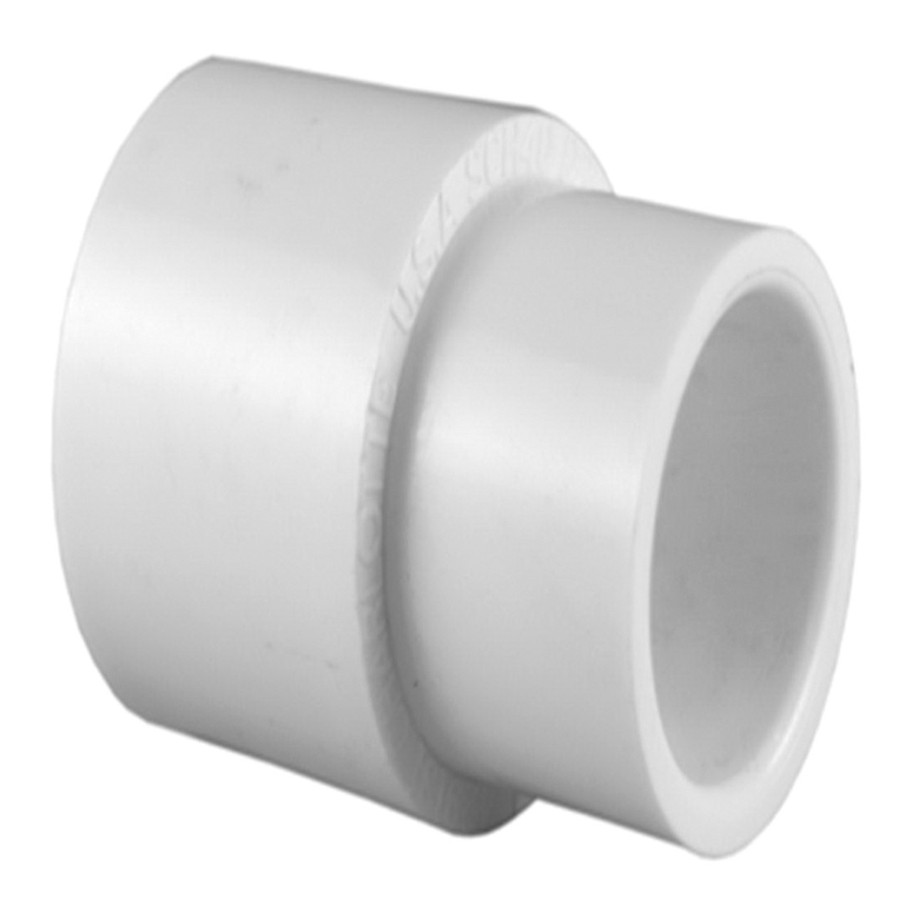 Reducer Coupling, Coupling, Socket End, SCH 40, 150 psi, Injection-Molded, PVC, Nitrile Seal, White, Domestic