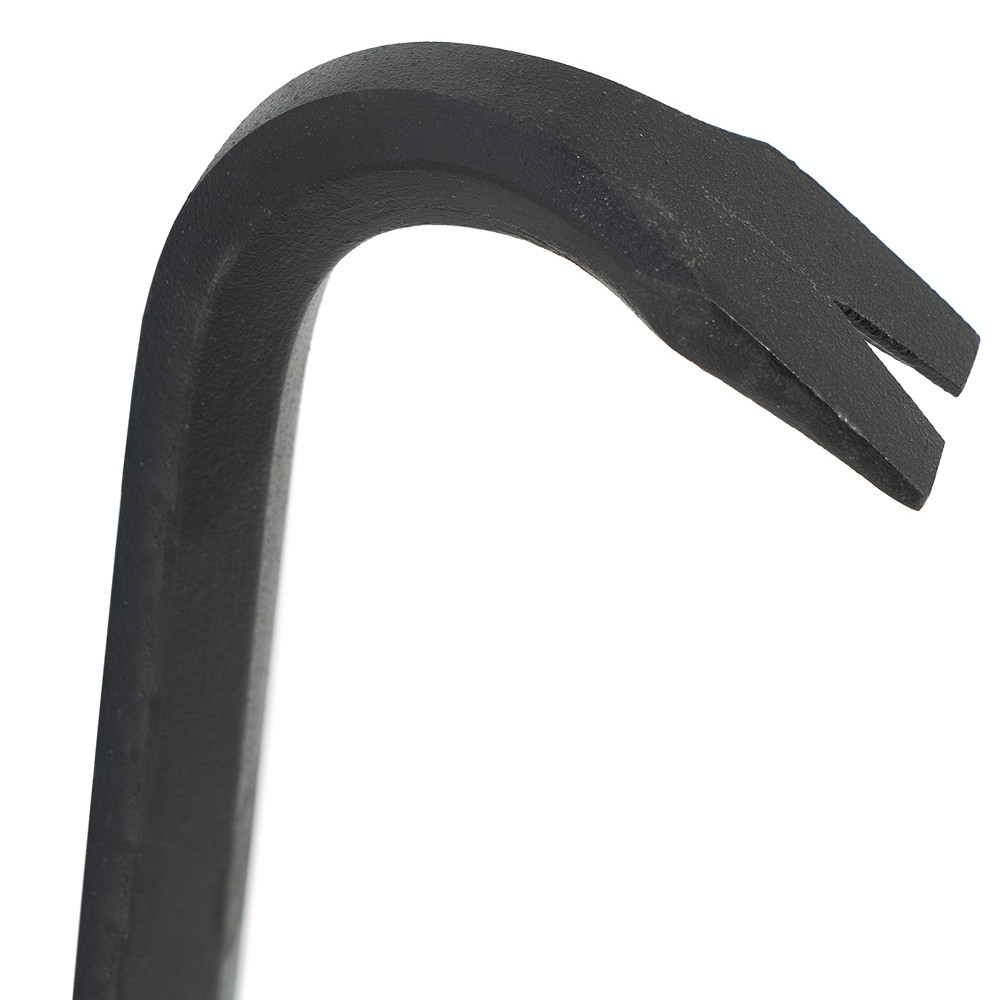 Gooseneck Wrecking Bar, Claw Tip, Hex, Carbon Steel, Black Paint