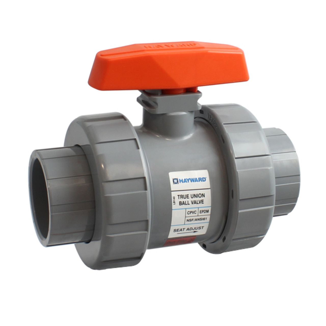 Ball Valve, 32 to 190 deg F, Full Port, Gas,  Oil,  Water, Manual, Polyvinyl Chloride Ball, 250 psi