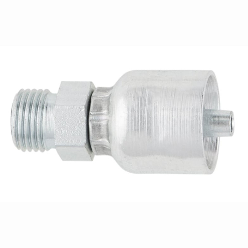 PARKER 43 Series Hydraulic Hose Fitting,Crimp Style, Straight,Male Seal-Lok® Rigid End,70 deg F,Steel,Domestic