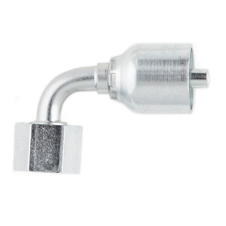 PARKER 43 Series Hydraulic Hose Elbow,Crimp Style,Female Metric L - Swivel x Crimp End,90 deg,Steel,28 x M36-2
