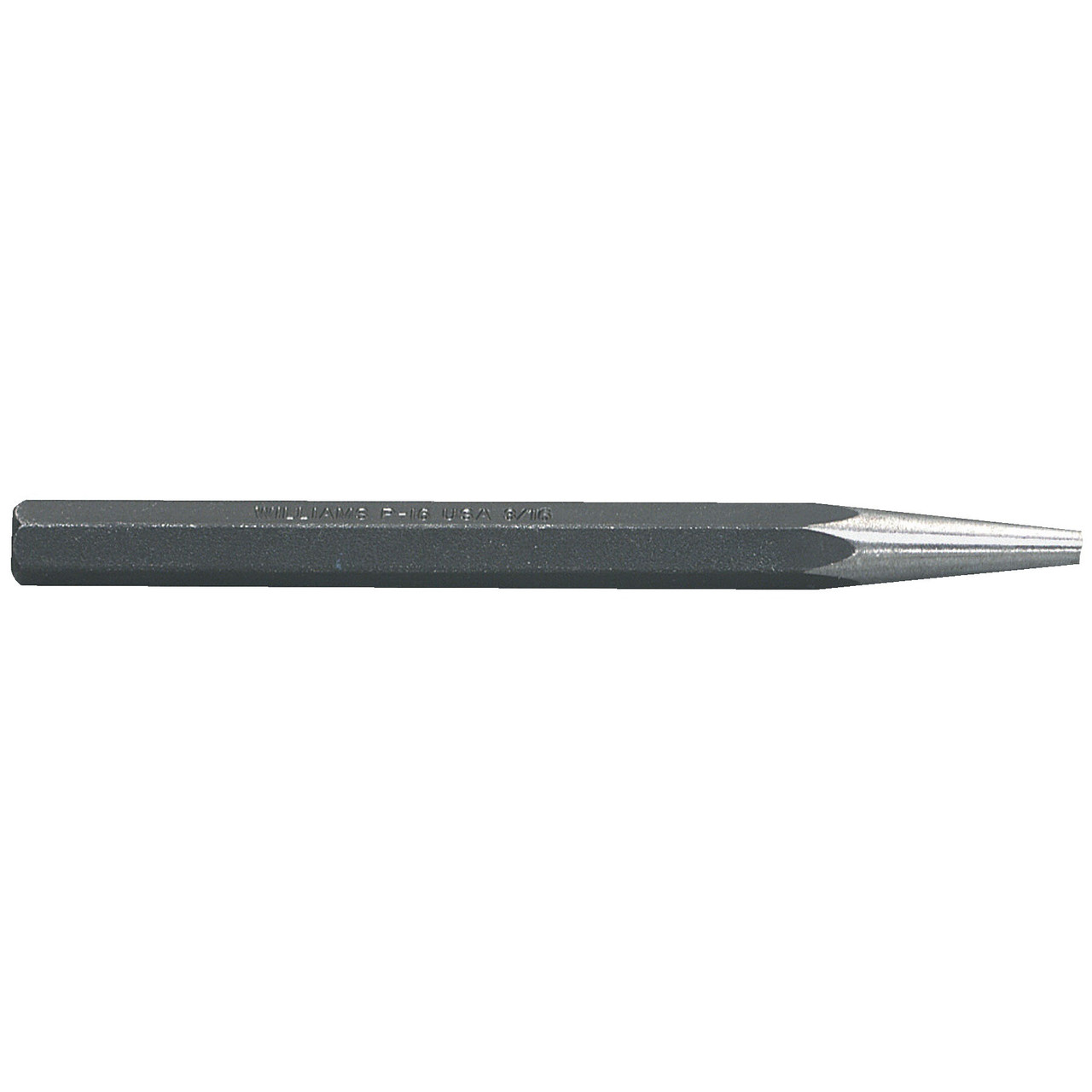 Solid Punch, Heavy Duty,  Industrial, 5 in Lg, Starter Punch, Hex, 3/8 in dia Handle