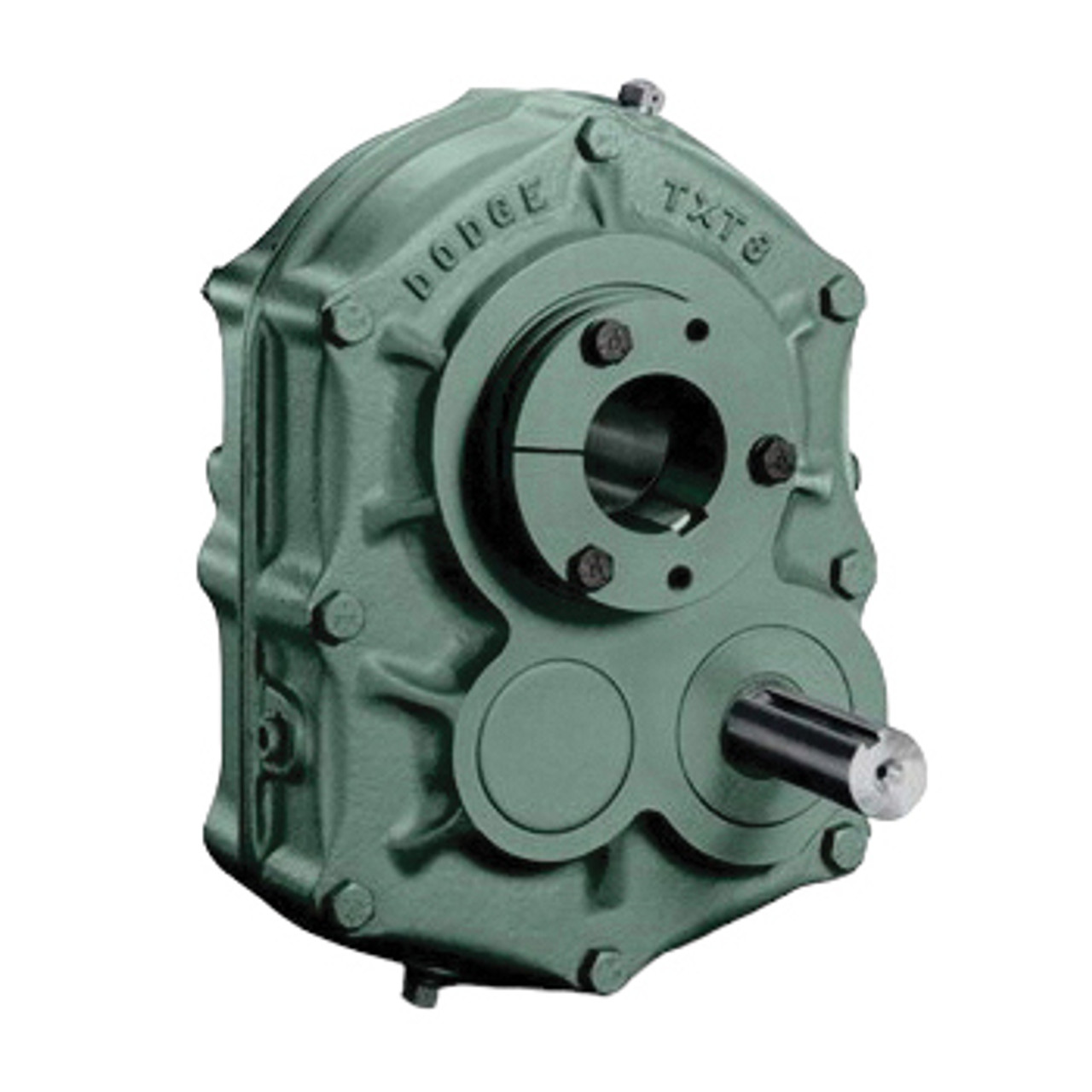 DODGE TXT Reducer, Standard Double, 25:1 Gear, Solid Shaft Input, Twin Tapered Bushed Bore Output, Oil, Gray